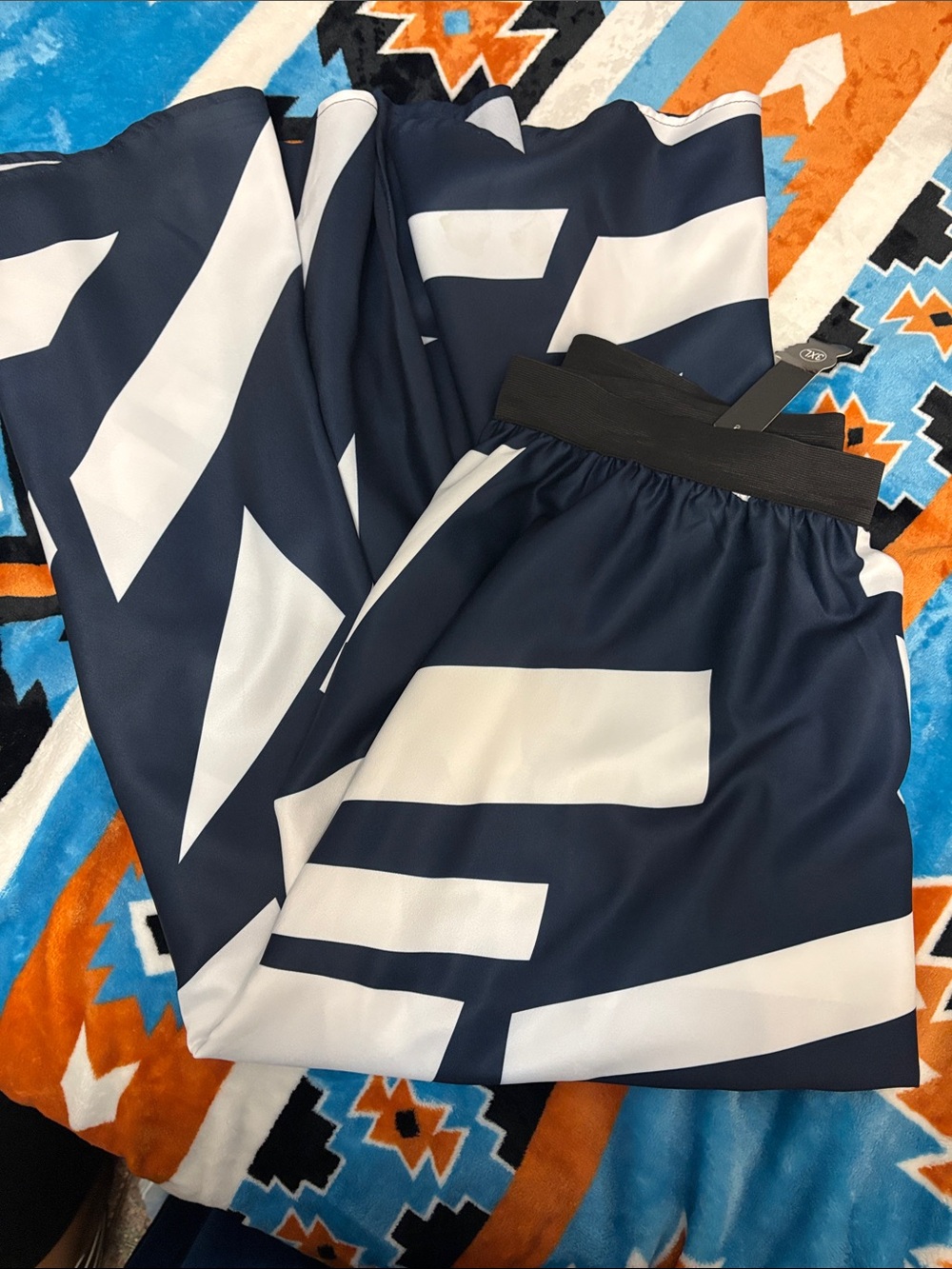 Women’s navy and white maxi skirt